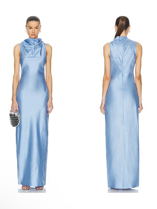 STAUD Dresses & Skirts - NEW STAUD rochelle dress in periwinkle maxi mock neck sleeveless  small